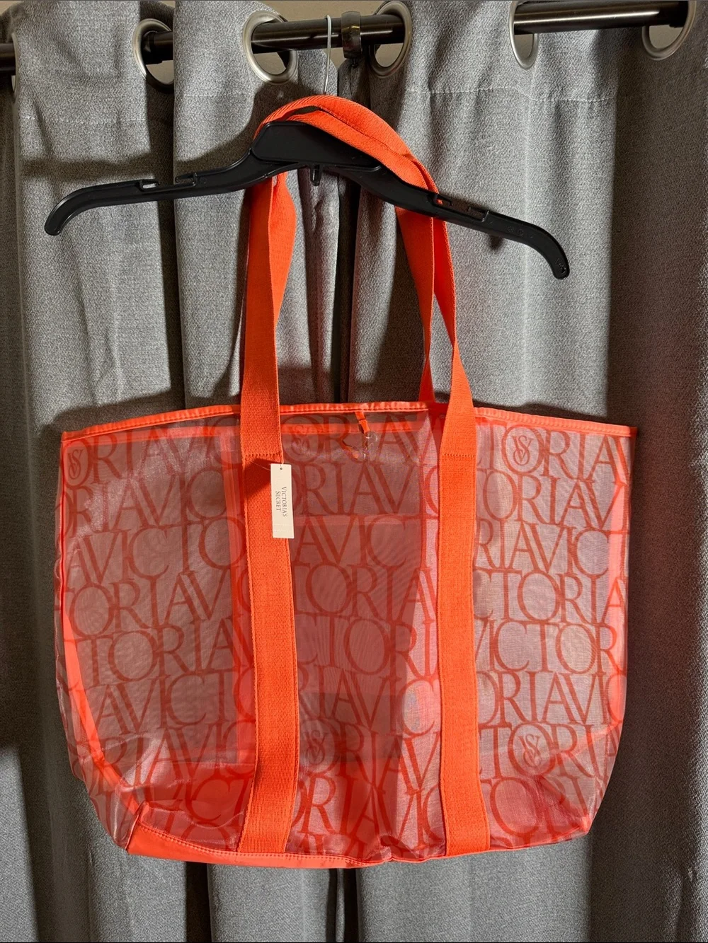 Victoria Secret Tote Bag in Bright Coral/Orange